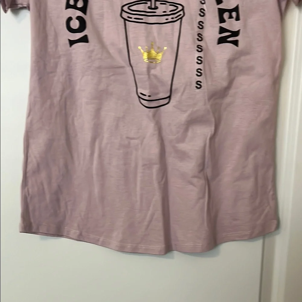 Graphic Coffee Queen Tee - Pink mauve